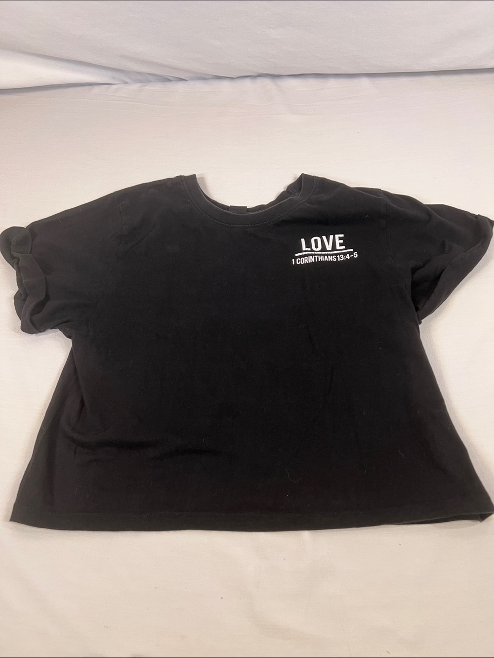 Black Short-Sleeve Kids Tee with 'LOVE' Chest Print